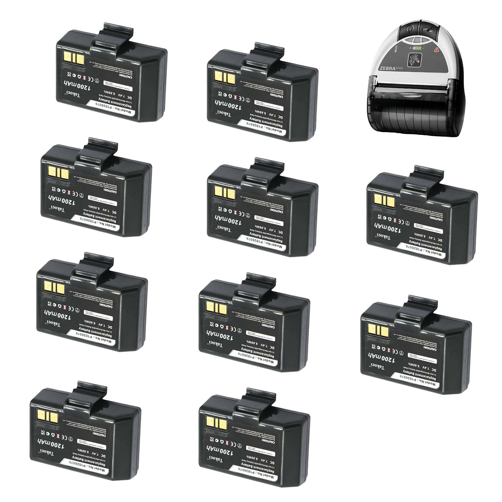 Youejoeq (10pcs) High-Capacity 1200mAh Li-ion Battery for Zebra EZ320 | Model P1026078