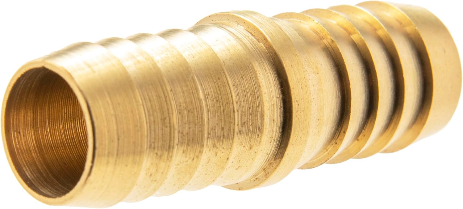 5-Pack Heavy-Duty 3/4-in. Brass Coupling with Stainless Steel Clamps (Hose Repair)