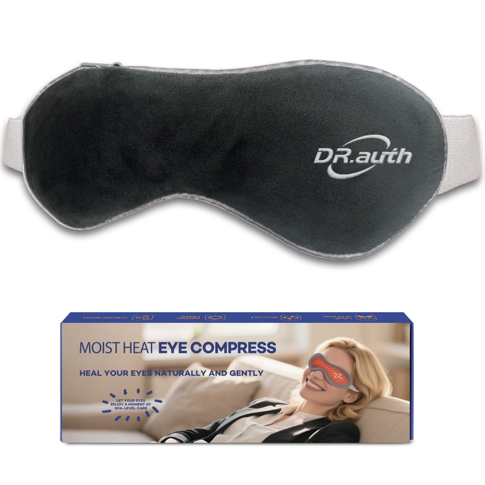 Photo 1 of Dr.Auth Heated Eye Mask - Microwave Steam Compress for Dry Eyes