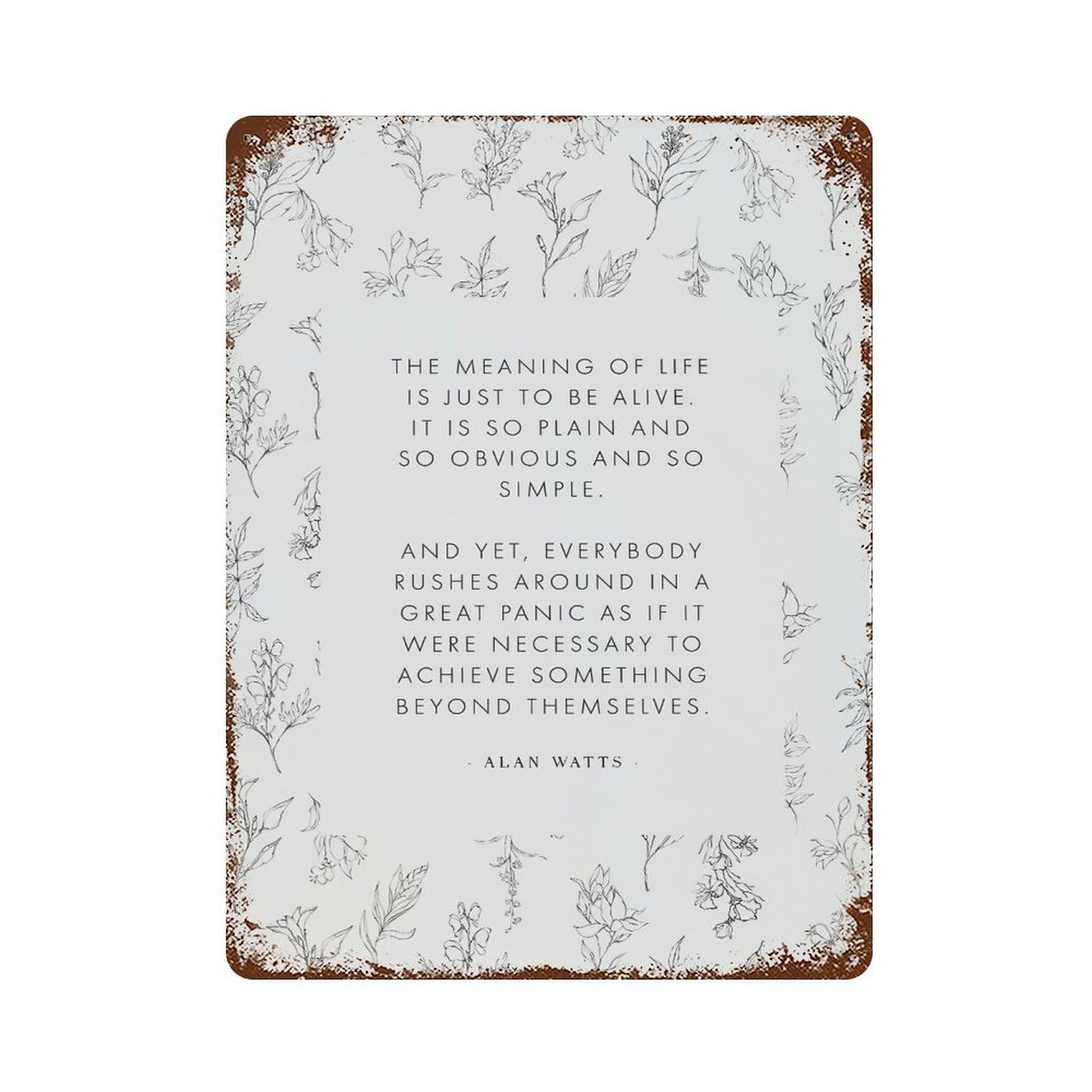 xiaoxiaoshen Alan Watts Quote Mental Health Wall Decor Art Metal Tin Poster Modern Home Decor Art Home Bar Shop Decorations Vintage Sign 40x30cm