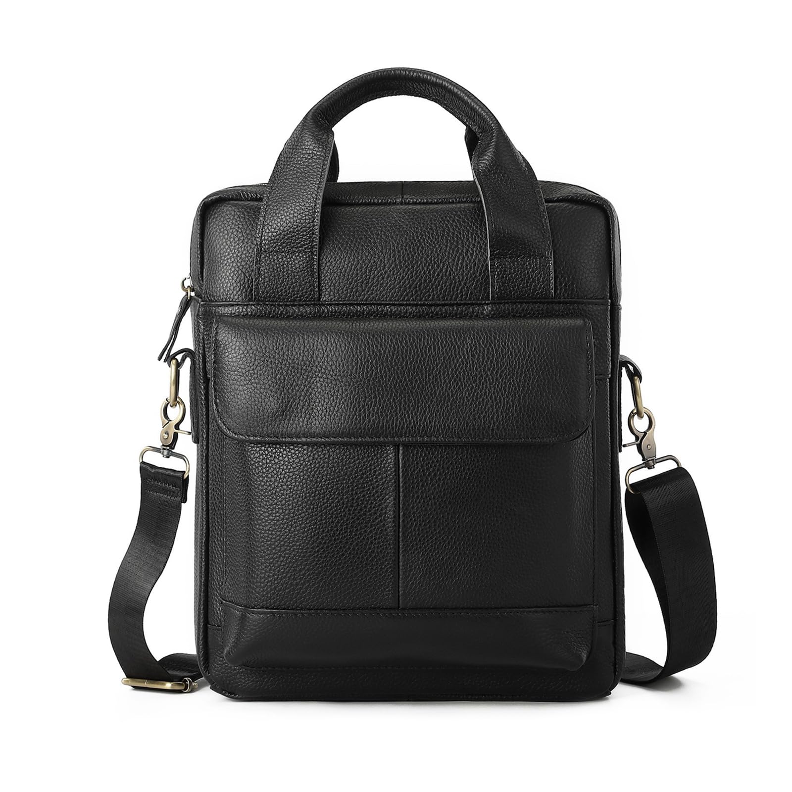 FANDARE Skórzana męska torba crossbody biznesowa torba listonoszka na ramię mała teczka torby boczne wiele kieszeni tornister torby na niezbędne rzeczy do pracy, podróży, codzienne dojazdy do pracy