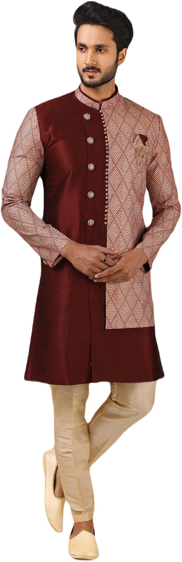 Indian Royal Designer Groom Festival Wedding Wear Traditional Jodhpuri Sherwani for Men