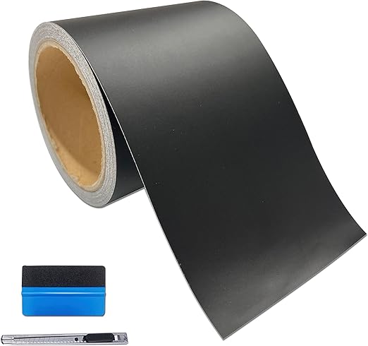 LZLRUN Free Tool Kit Matte Vinyl Tape for Black Out Chrome Delete Window Trim Door Trim (3Inches x 30Feet)