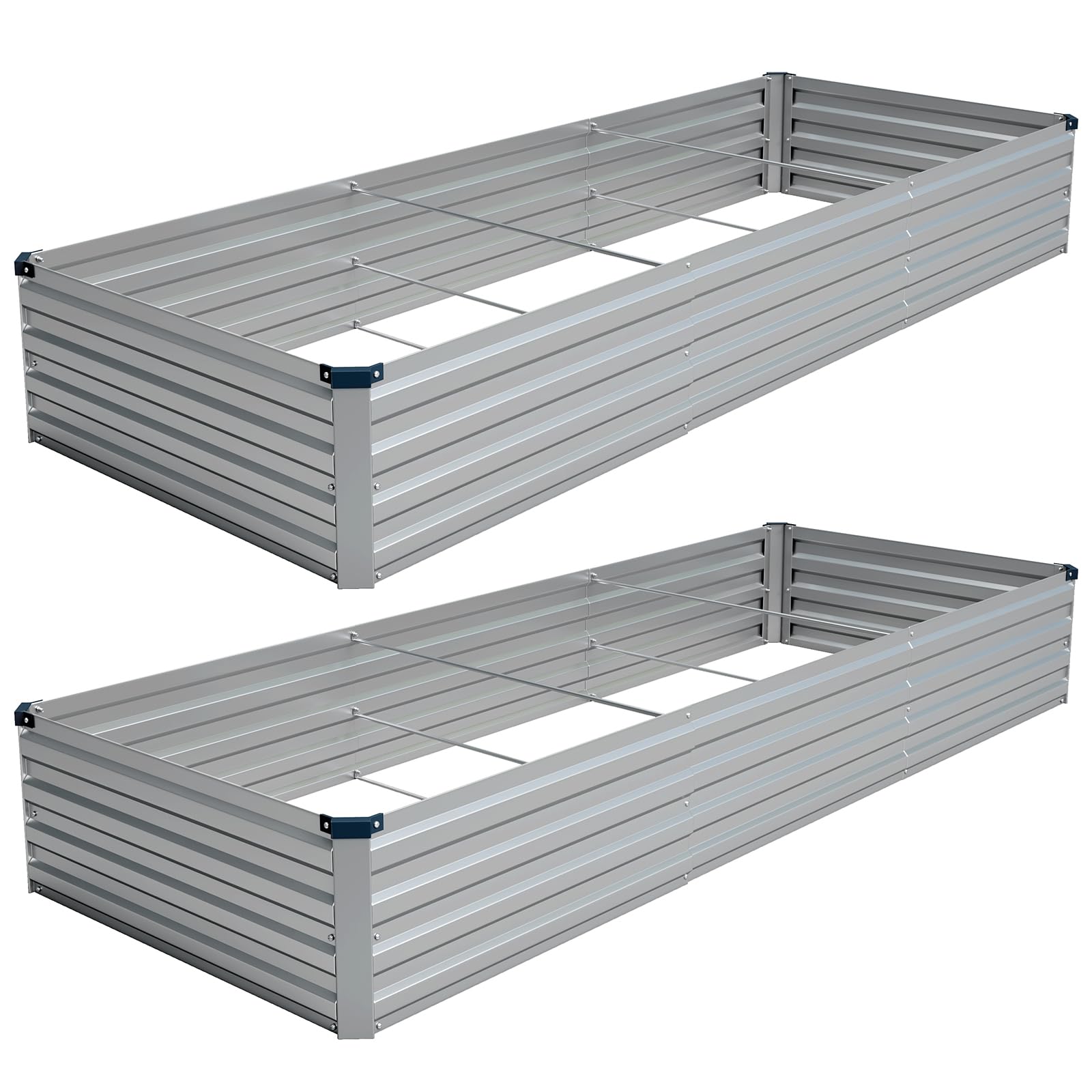 Vengarus 2PCS 10x3x1ft Galvanized Raised Garden Beds Kit