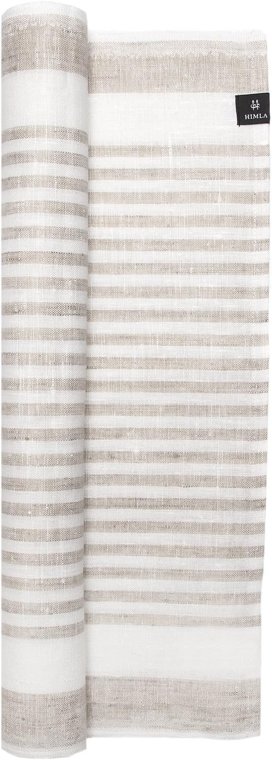 Himla Karin Runner, 50x150cm, White/Natural, Linen, 50 x 6 x 6 cm