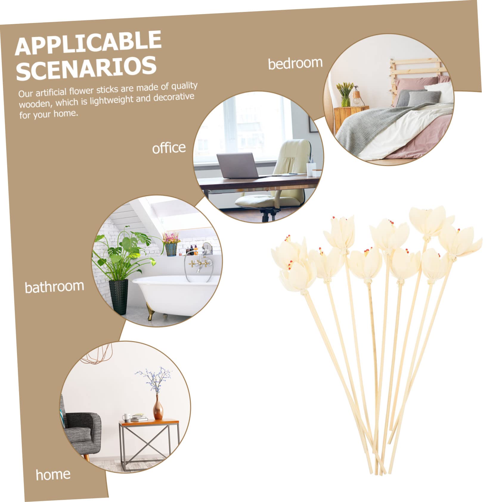 COHEALI 4 Sets Diffusor-nachfüllstäbchen Diffusor- Für Büro Heimdekoration Künstliche Blumenstäbe 10 Stück X 4