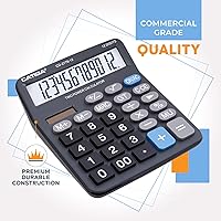 Vista 6 de Calculadora de escritorio comercial de alta calidad de 12 dígitos con gran pantalla LCD de 5 pulgadas, botones gigantes de buena respuesta, batería