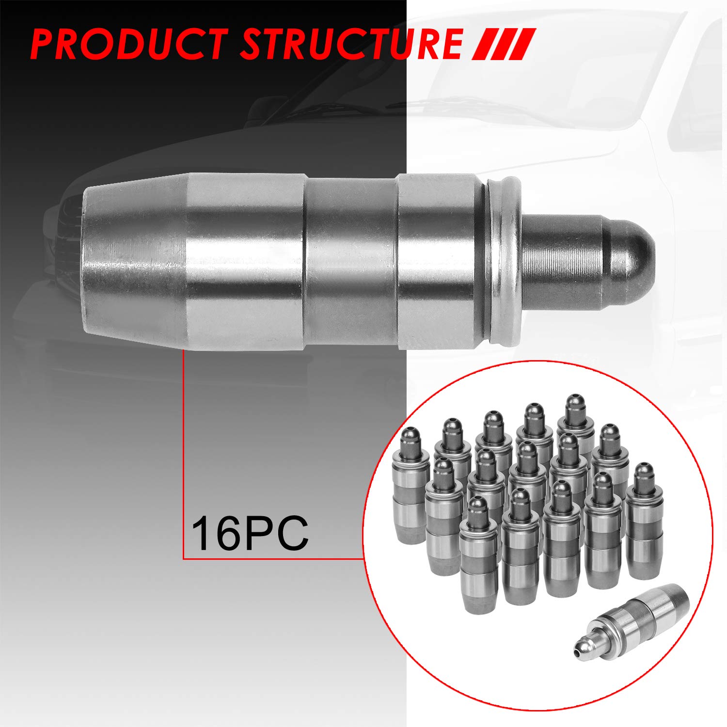 Hydraulic Lash Adjusters Auto Dynasty 16 Valve Lifters - Compatible With Dodge Chrysler 4.7L Engines Dodge Chrysler 4.7L Valve Lifters Replacement