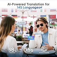 Vista 5 de GetD Lentes inteligentes de aviador para hombres y mujeres, traducción AI con ChatGPT para 145 idiomas, lentes de sol polarizados con Bluetooth