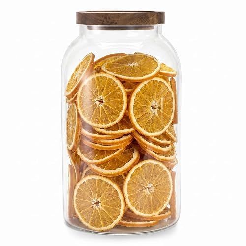 Bekith 1 Gallon Glass Jar with Wooden Airtight Lid, Large