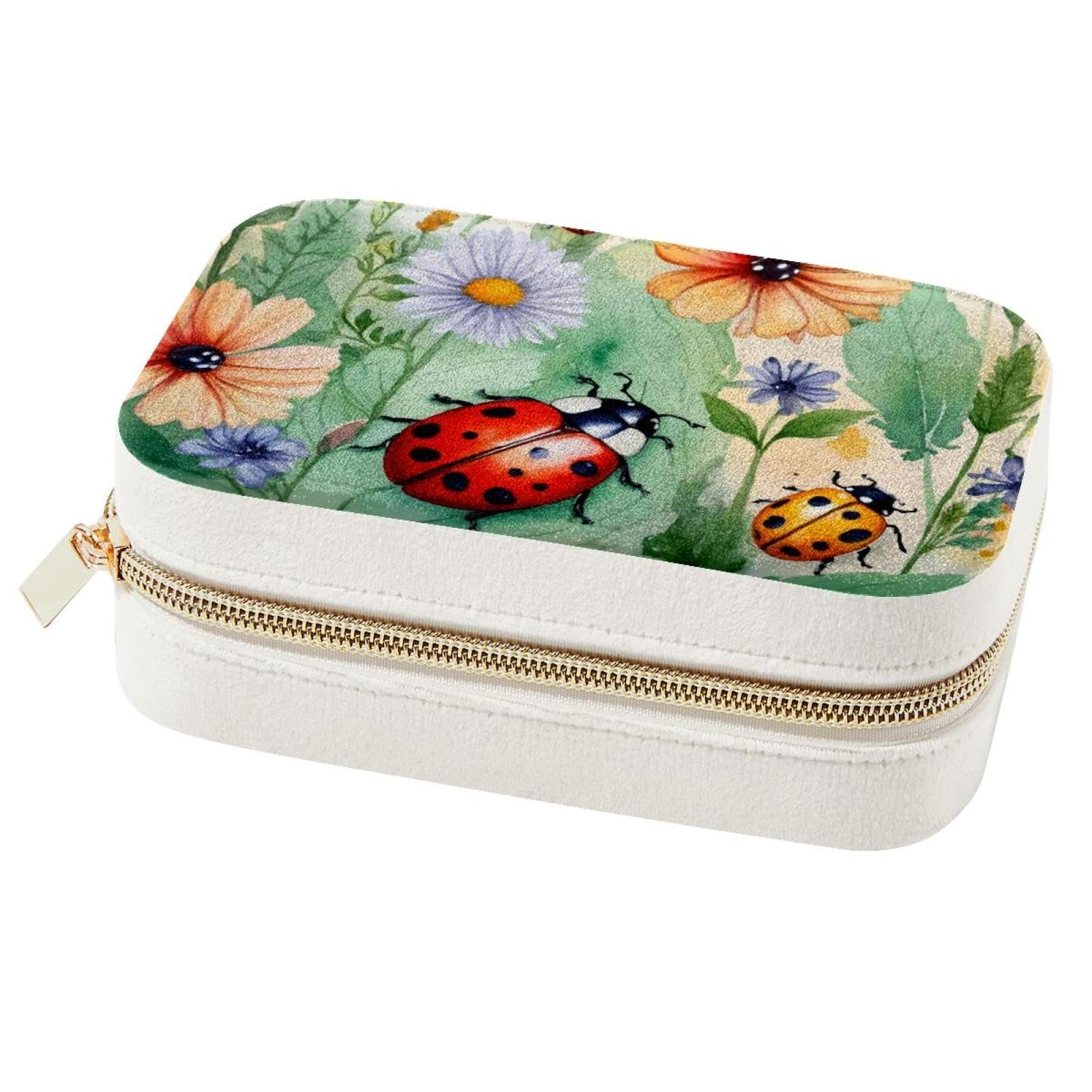 Boîte à bijoux portable à fleurs pour organiser vos colliers et bagues en voyage