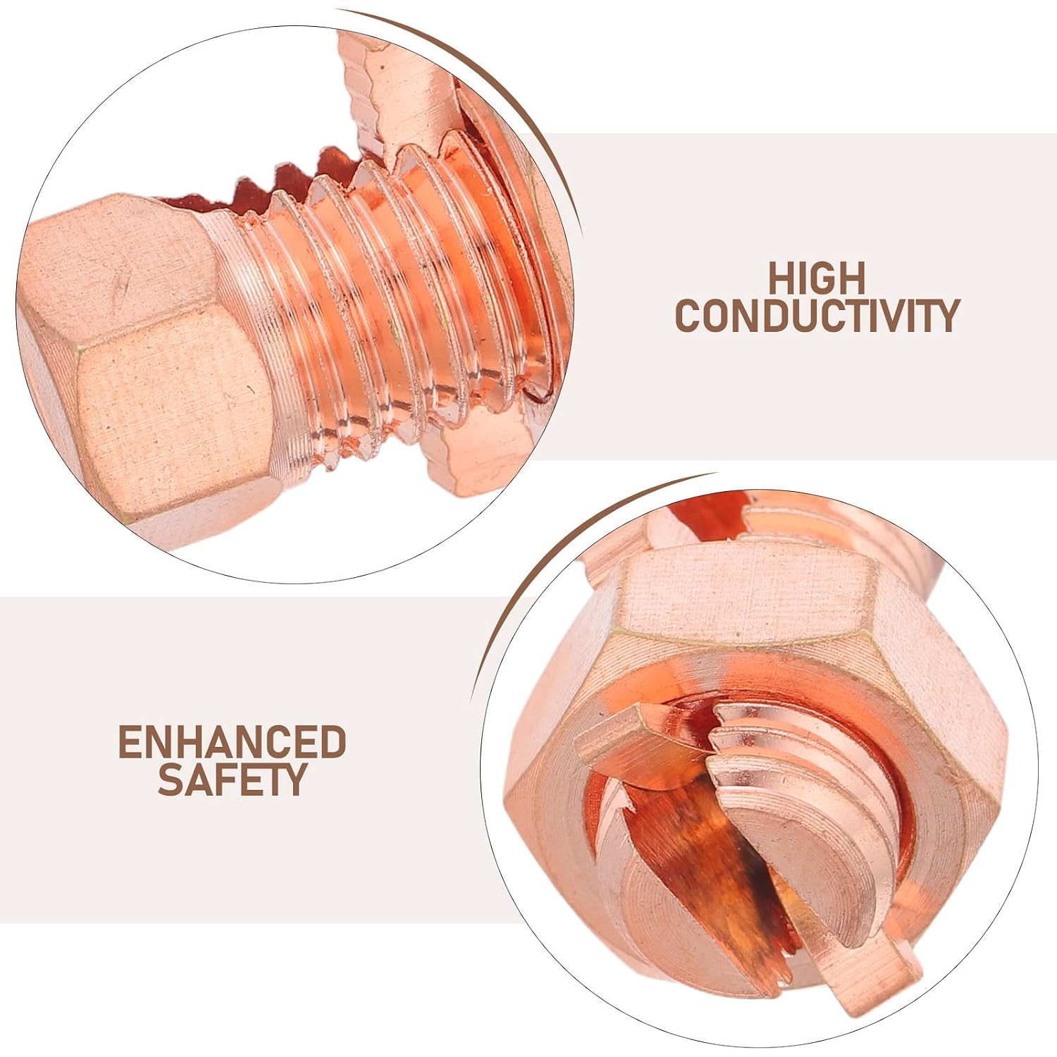 10pcs Copper Split Bolt Wire Connector - TJ-10 Electrical Wire Grounding Connector - Split Bolt Joint Clamp for Grounding Cable Terminal Replacement