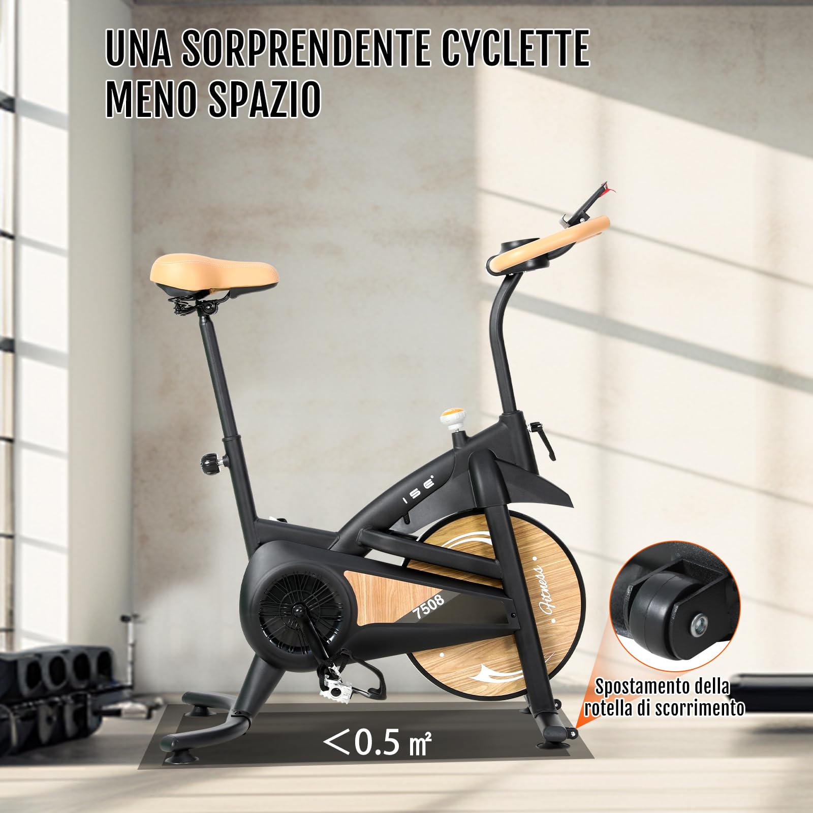ISE Cyclette da Casa con Resistenza Magnetica, Cyclette per Casa Professionale Exercise Bike con Schermo LCD Supporto per Smartphone/Tablet