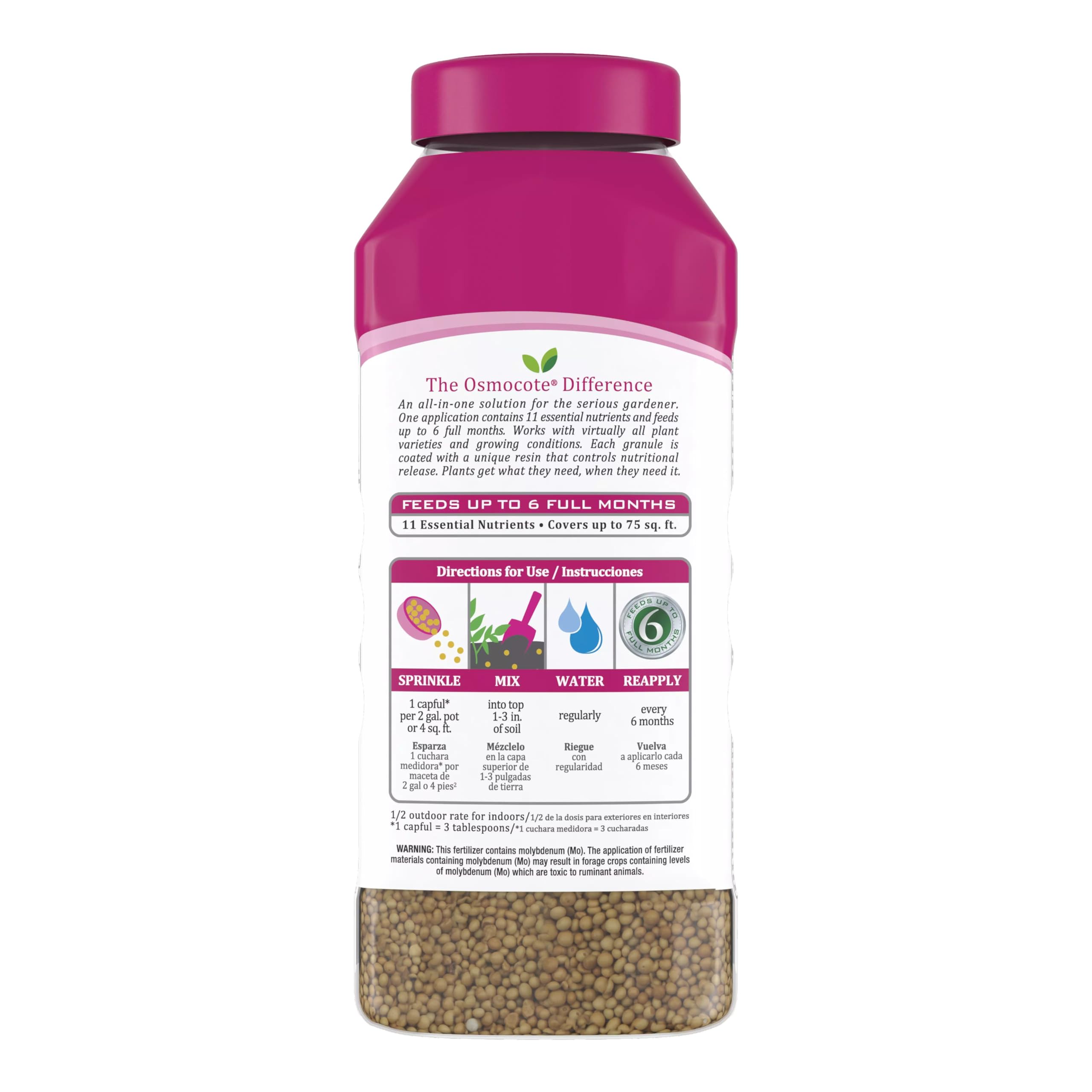 Osmocote Smart-Release Plant Food Plus - Fertilizante granular para exteriores e interiores, con 11 nutrientes esenciales, 2 libras. | Fertilizante granular de liberación continua para plantas con 11 nutrientes esenciales