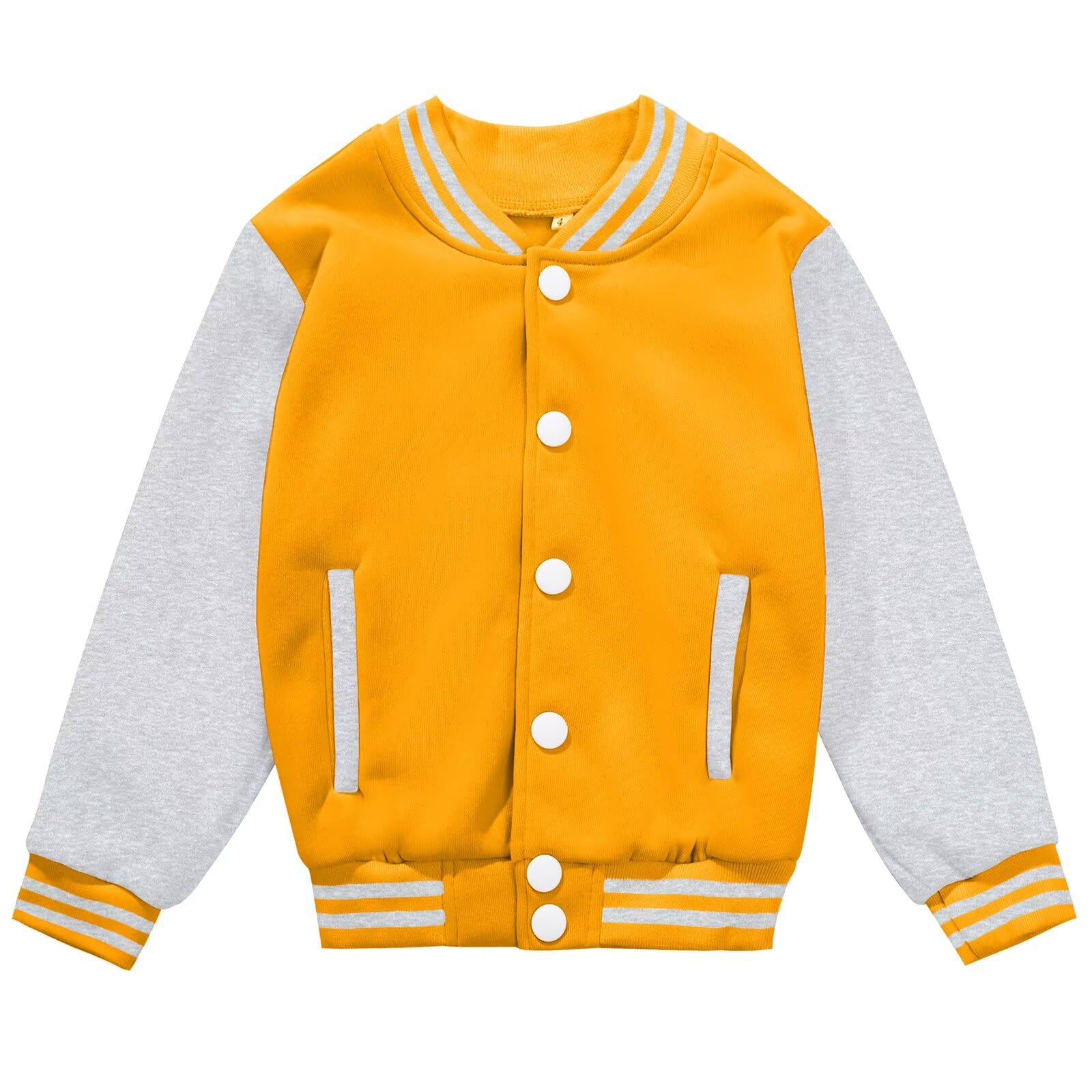 Kids Varsity Baseball Jacket Girls Boys Lightweight Cardigan Sweats Varsity Sport Team Uniforms School Coat with Pocket