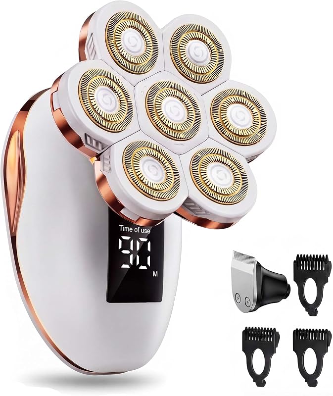 Barbeador elétrico feminino HYEHET com cabeça rotativa 7D, modelo Q40800A