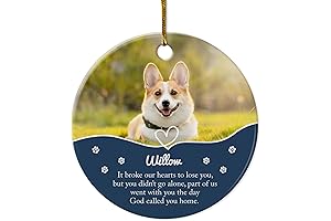 Personalized Pet Memorial Ornament, Custom Photo Picture Pet Ceramic Keepsake Gift
