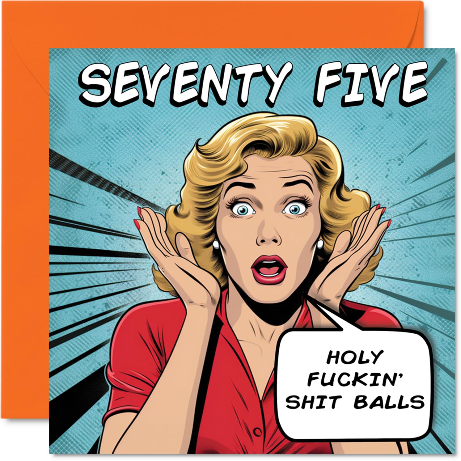 Funny 75th Birthday Cards for Woman Men - Comic Years - Happy Birthday Card for Dad Mum Great Grandad Grandpa Nanny Grandma Gran Uncle Auntie, 145mm Rude Joke Humour Greeting Cards