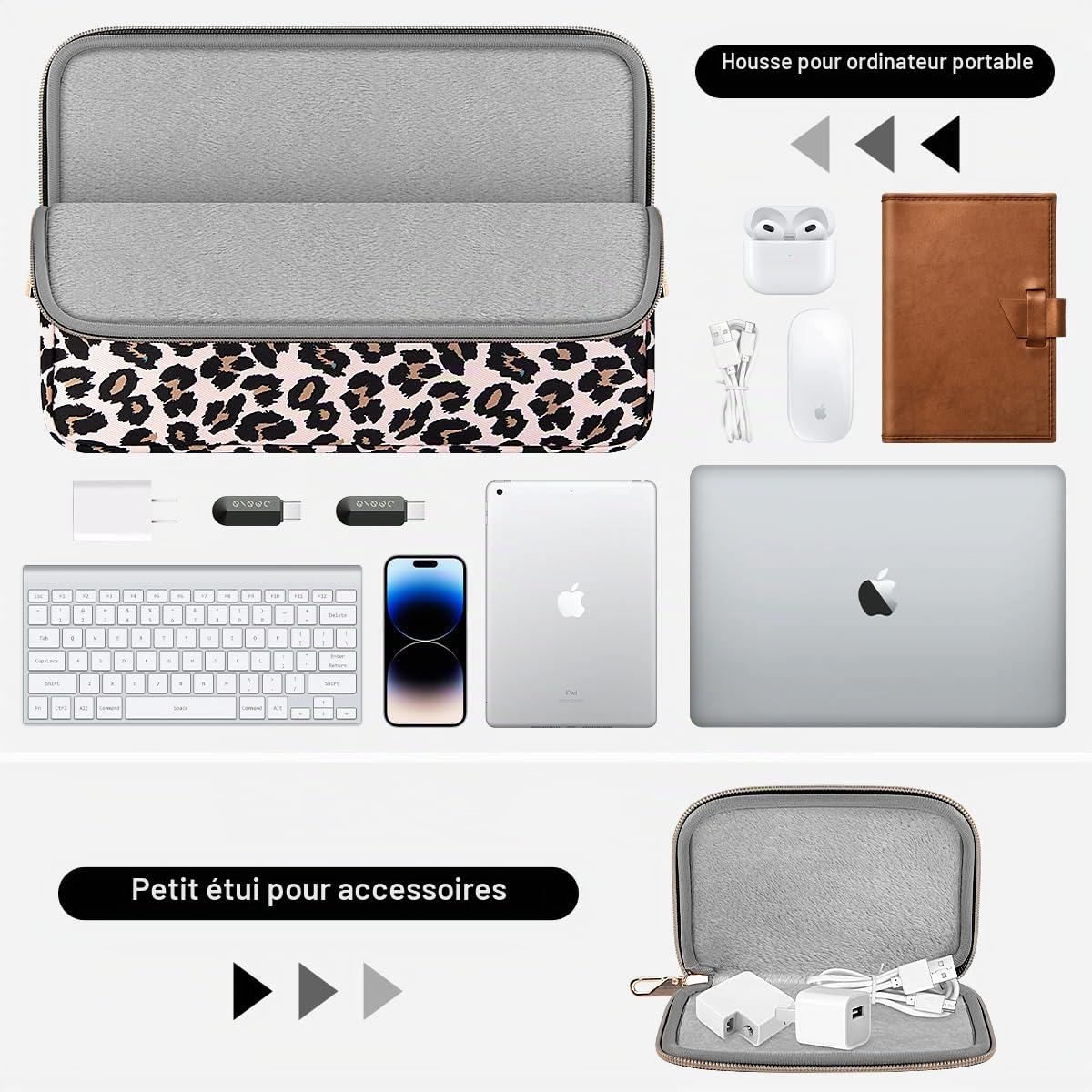 ARVOK Housse Ordinateur Portable 14 Pouces MacBook Air Pro 13 14 HP Dell Lenovo ASUS Acer Samsung Résistant Eau