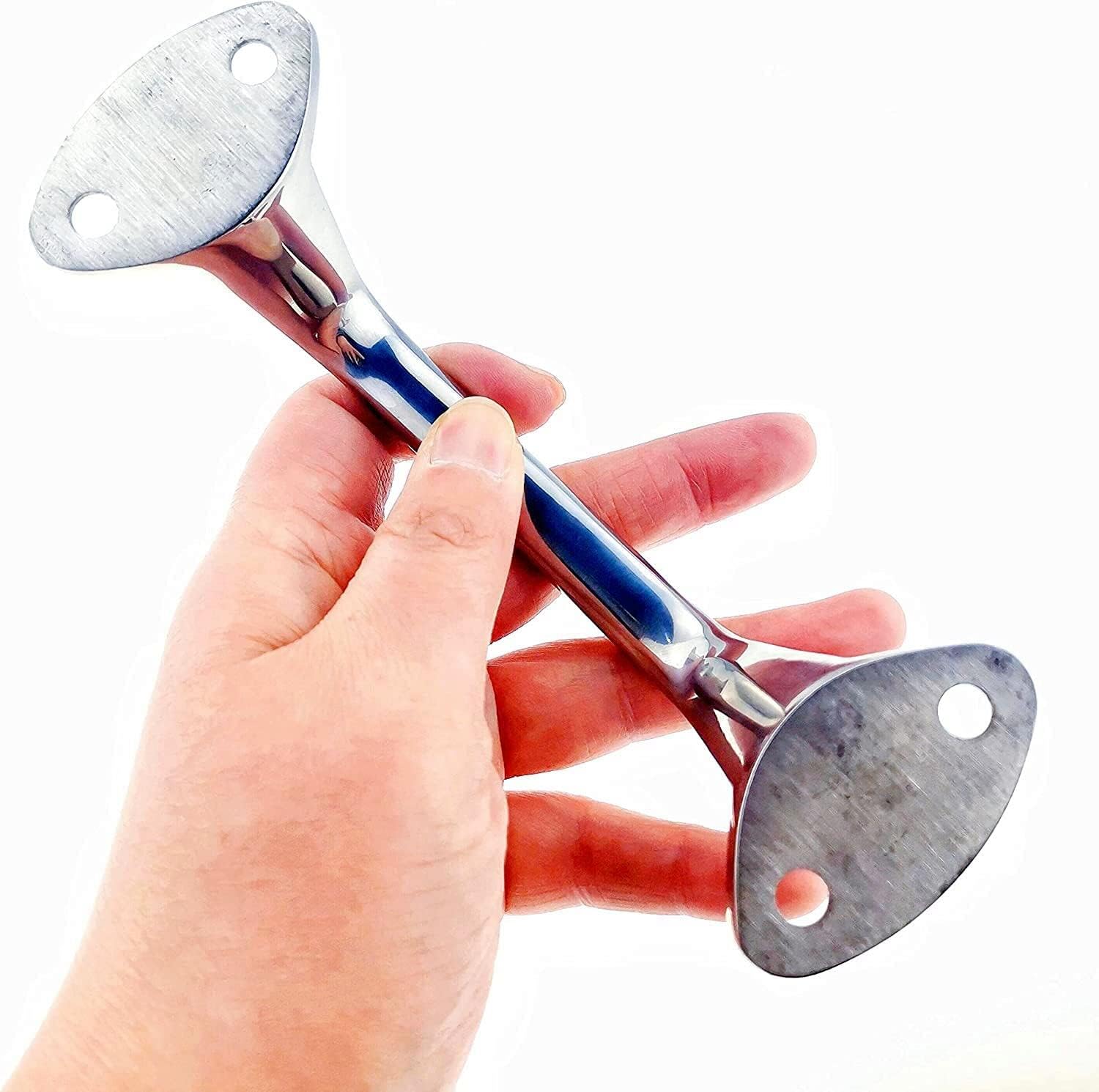 6inch/150mm 4 Holes Marine Grade Grab Handle for Boat Kayak Canoe, Heavy Duty 316 Stainless Steel Large Cleat Door Grab Handle Handrail Pull Replacement with Fasteners (2)