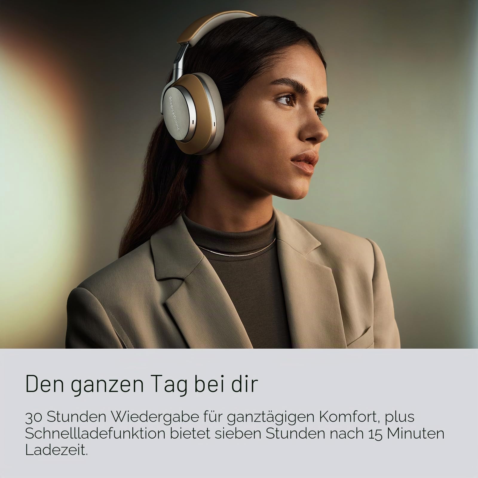 Bowers & Wilkins Px8 Over-Ear-Kopfhörer mit Geräuschunterdrückung, kabellos, Bluetooth 5.0, Schnellladung, 30 Stunden hochauflösende Wiedergabe, integriertes Mikrofon - Schwarz