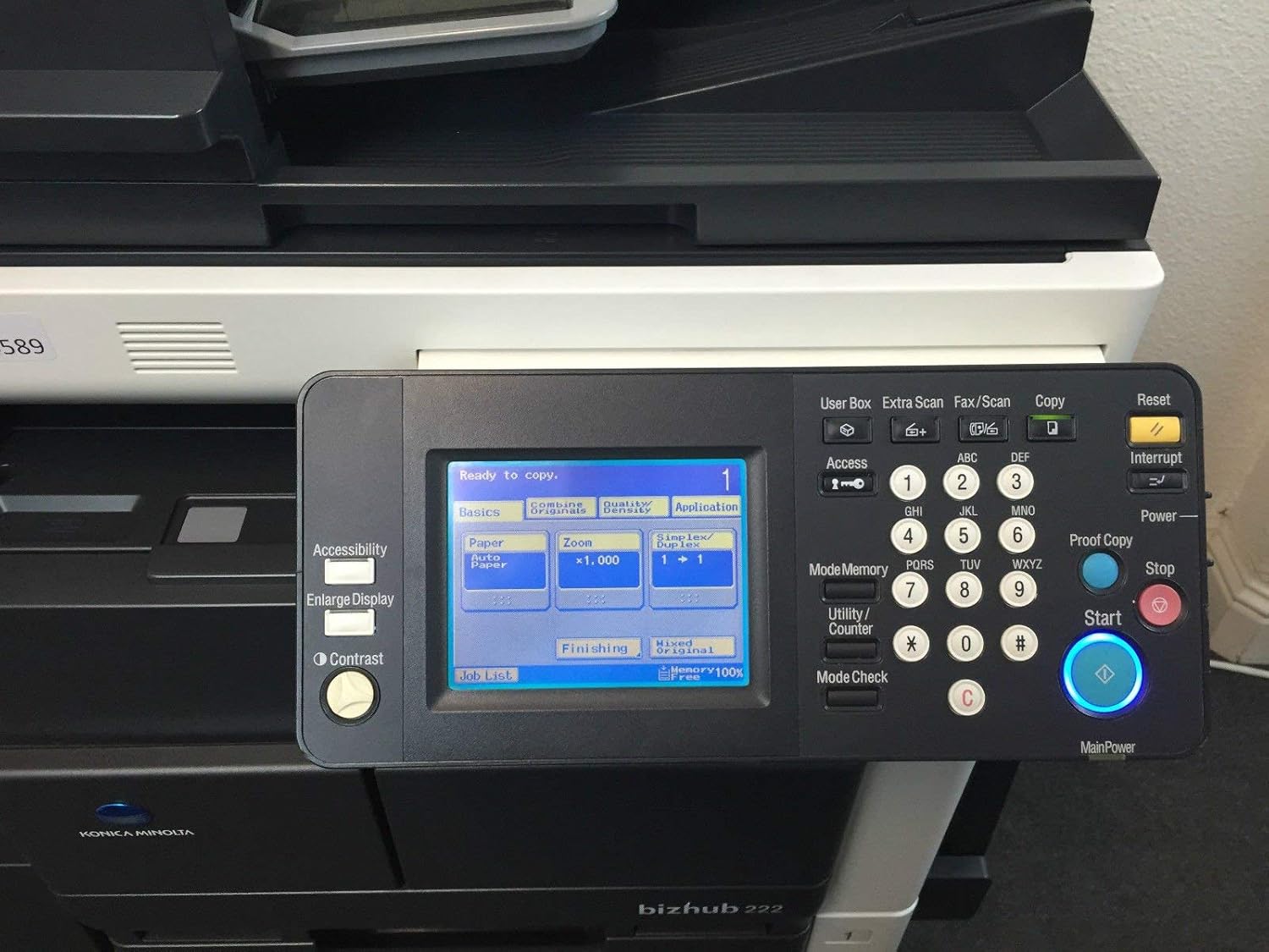Konica Minolta Bizhub 222 Copier Printer Scanner Network & Staple Finisher (Renewed)