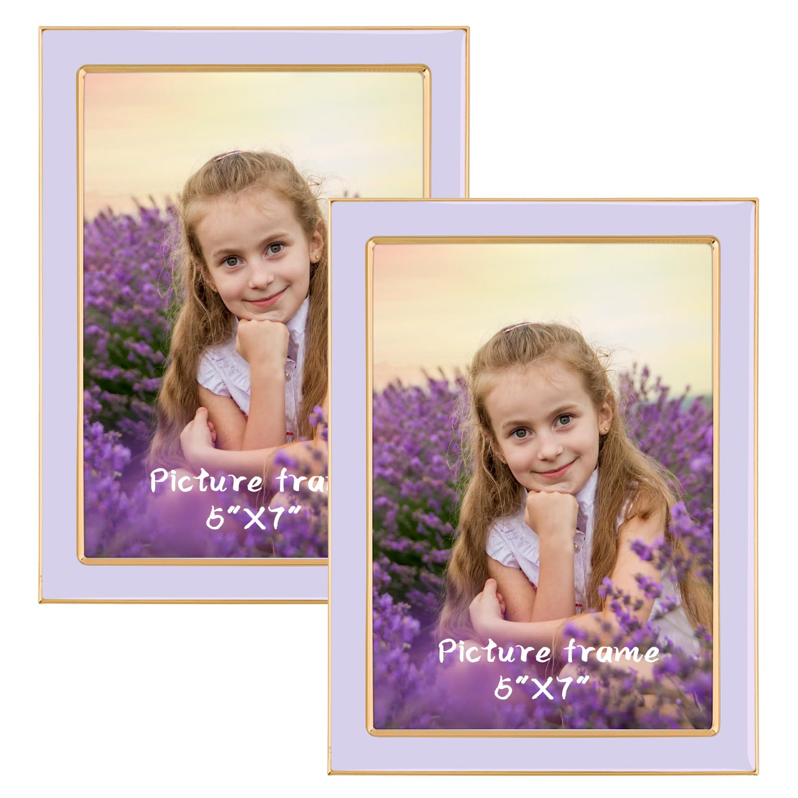 Amazon.com - 5x7 Purple Enamel Picture Frames - Metal Gold Edge