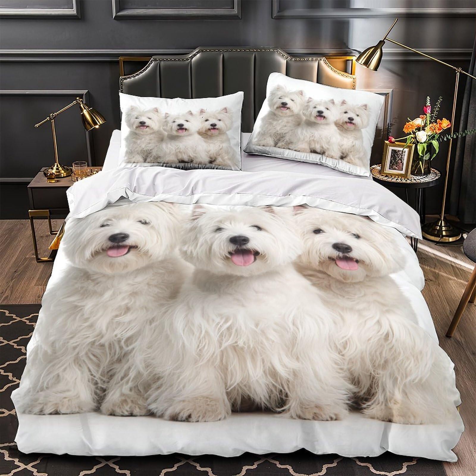 IWestie Duvet Cover Sets 3 PCS, Quilt Cover Bedding Bed Covers with Pillowcases with Zipper Closure Ultra Soft King（220x240cm）(Style,Single(140x200cm))