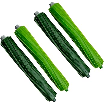 Replacement Rubber Brush Roller Brush for iRobot Roomba e/i/j 2 Sets JoyBros extraction brush fits for i7 i5+ i3 i1 i8 j9 2 dark green silicone main brushes 2   light green main brushes