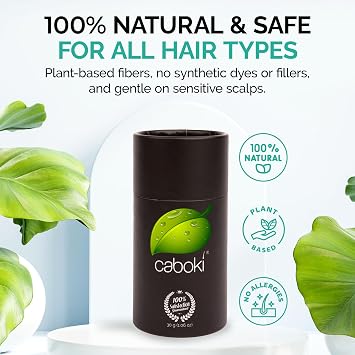 Caboki Hair Fibers for Thinning Hair Natural Plant-Based Hair Powder for Men & Women Instantly Thicker Fuller Looking Hair Clean Ingredients 16g, 40-Day Supply - Auburn