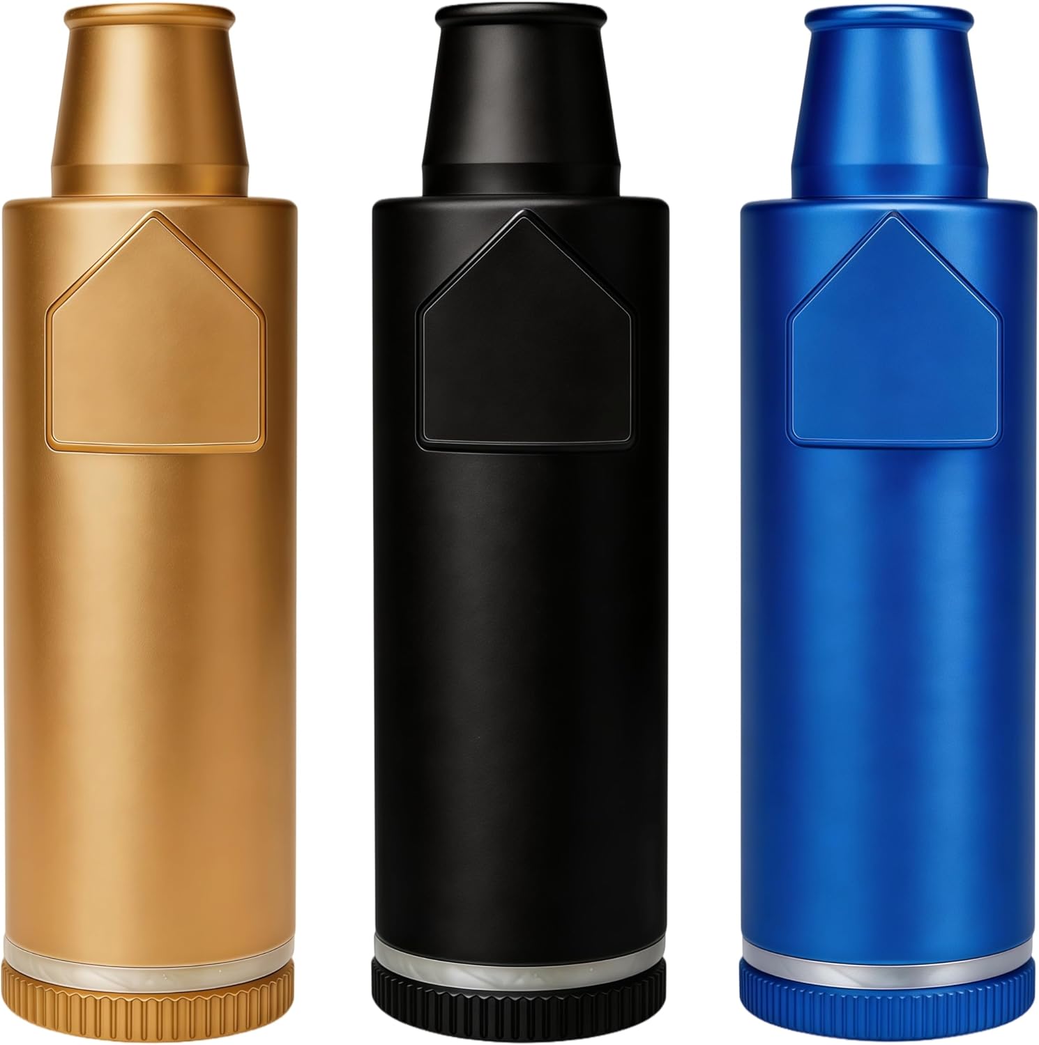 OakMsOik Metal Ieak-proof Bottle (3nd Generation Upgrade Version) (Black Blue Gold）Portable Pepper Shaker (3 pack)