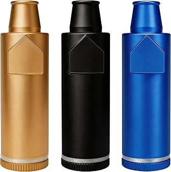 OakMsOik Metal Ieak-proof Bottle 3nd Generation Upgrade Version Black Blue GoldPortable Pepper Shaker 3 pack