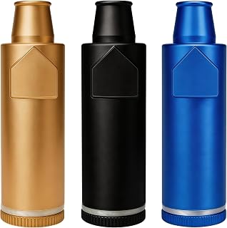 OakMsOik Metal Ieak-proof Bottle (3nd Generation Upgrade Version) (Black Blue Gold）Portable Pepper Shaker (3 pack)