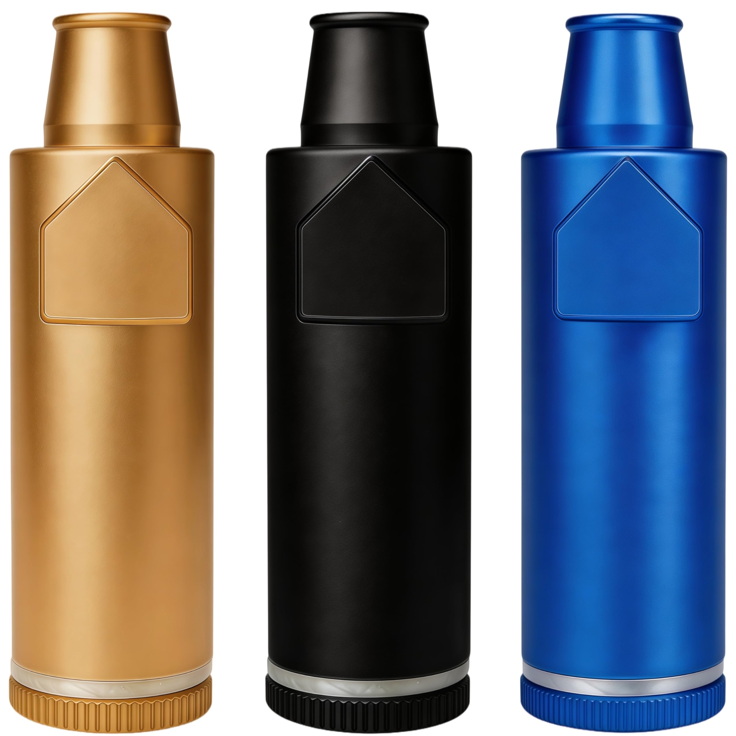 Photo 1 of OakMsOik Metal Ieak-proof Bottle (3nd Generation Upgrade Version) (Black Blue Gold?Portable Pepper Shaker (3 pack)