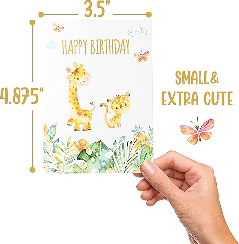 Miniatura 4 de 30 tarjetas de feliz cumpleaños de safari a granel  Tarjeta de cumpleaños para niños  Tarjetas de cumpleaños surtidas con sobres, caja surtida de