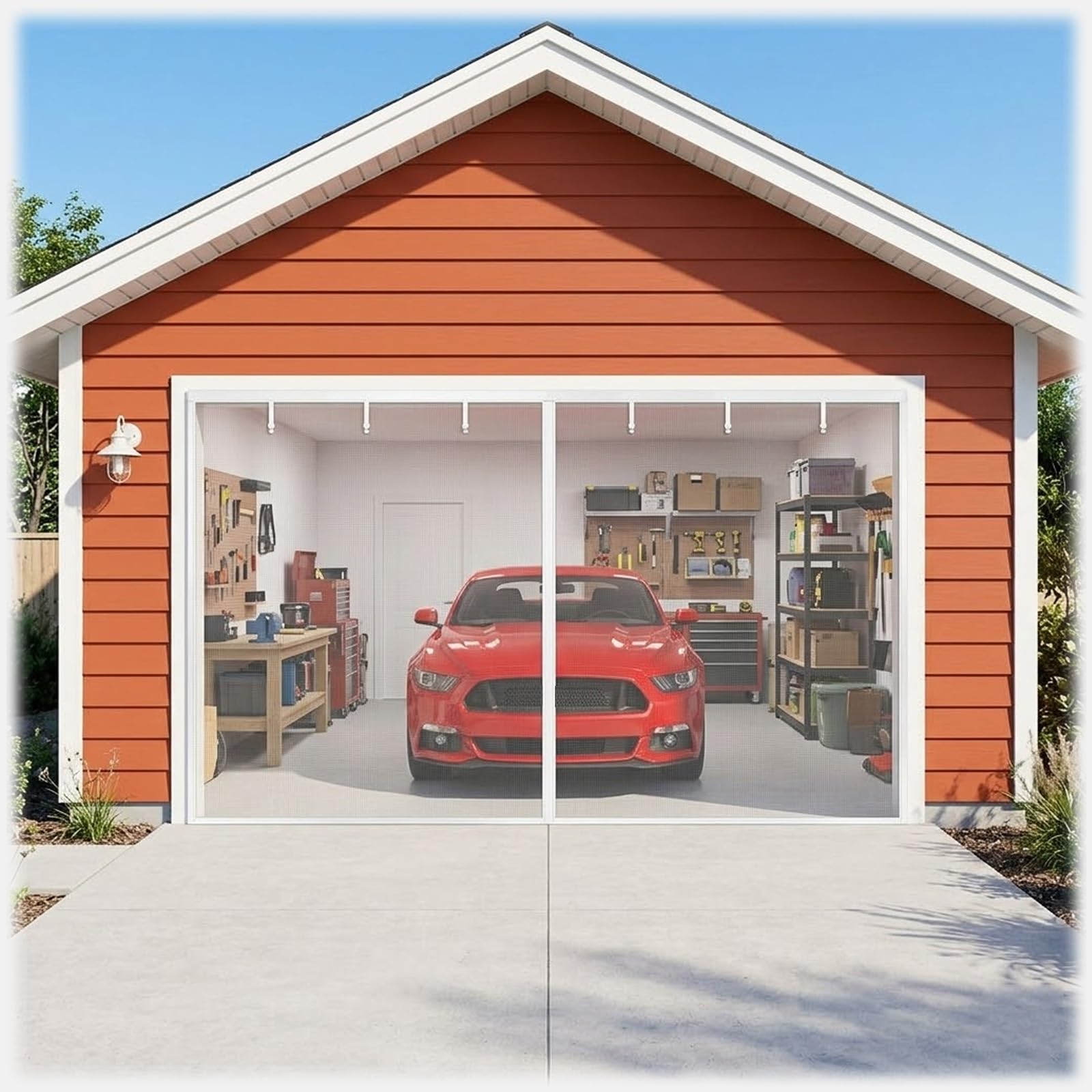 Moustiquaire porte garage robuste en maille de verre renforcée anti-déchirure