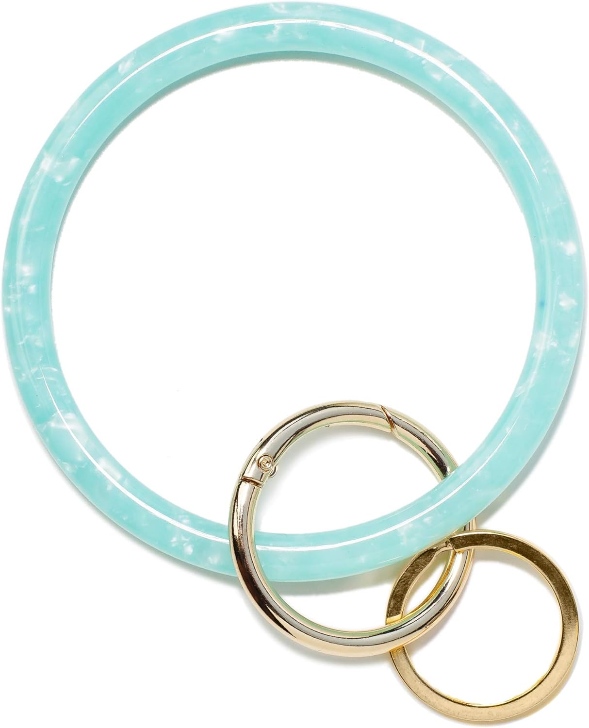 Mymazn Key Ring Bracelet Wristlet Keychain Bangle Keyring for Women, Acetate Round Key Chain