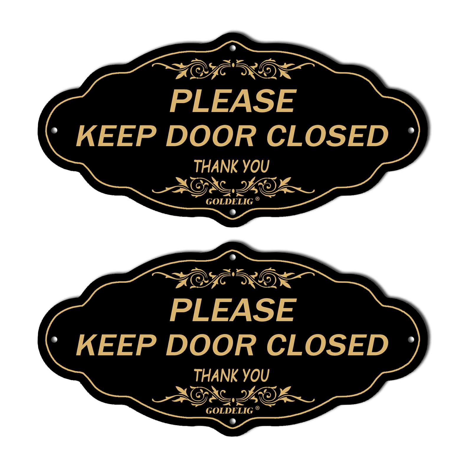Please Keep Door Closed Sign-2 PCS, 7.9" x 4" Digitally Printed Signs, Strong Self Adhesive Keep Closed Signs for Workplace, Cafe, Restricted Areas（