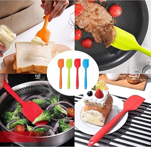 Miniatura 8 de Yongxinag - Espátulas de silicona de 8.5 pulgadas, pequeña espátula de goma con núcleo de acero inoxidable sólido, diseño de una pieza, resistentes