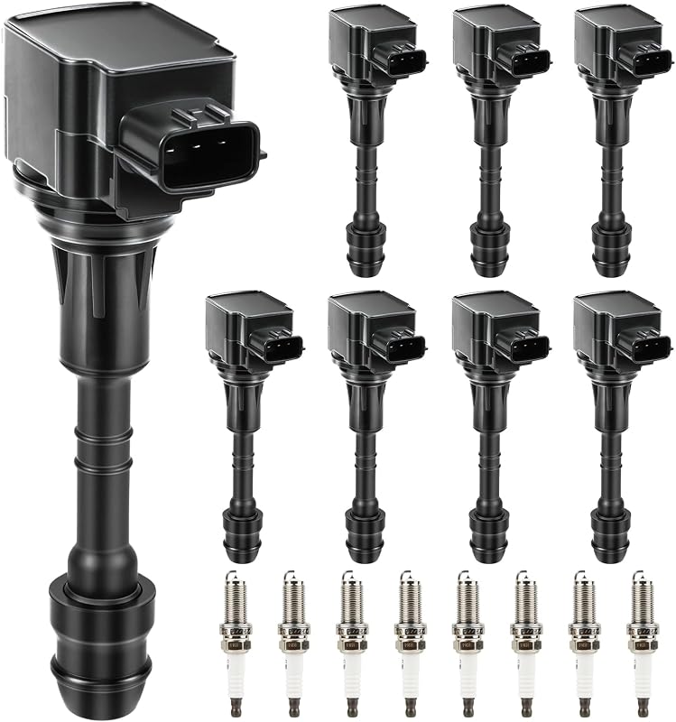 Kit de Bobinas de Ignição e Velas Motorevo UF551 para Nissan TITAN 2008–2015 – 8 Bobinas e 8 Velas