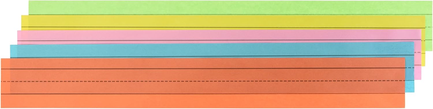 School Smart Ruled Rainbow Sentence Strips, Rainbow ,3 x 24 Inches (Pack of 100)