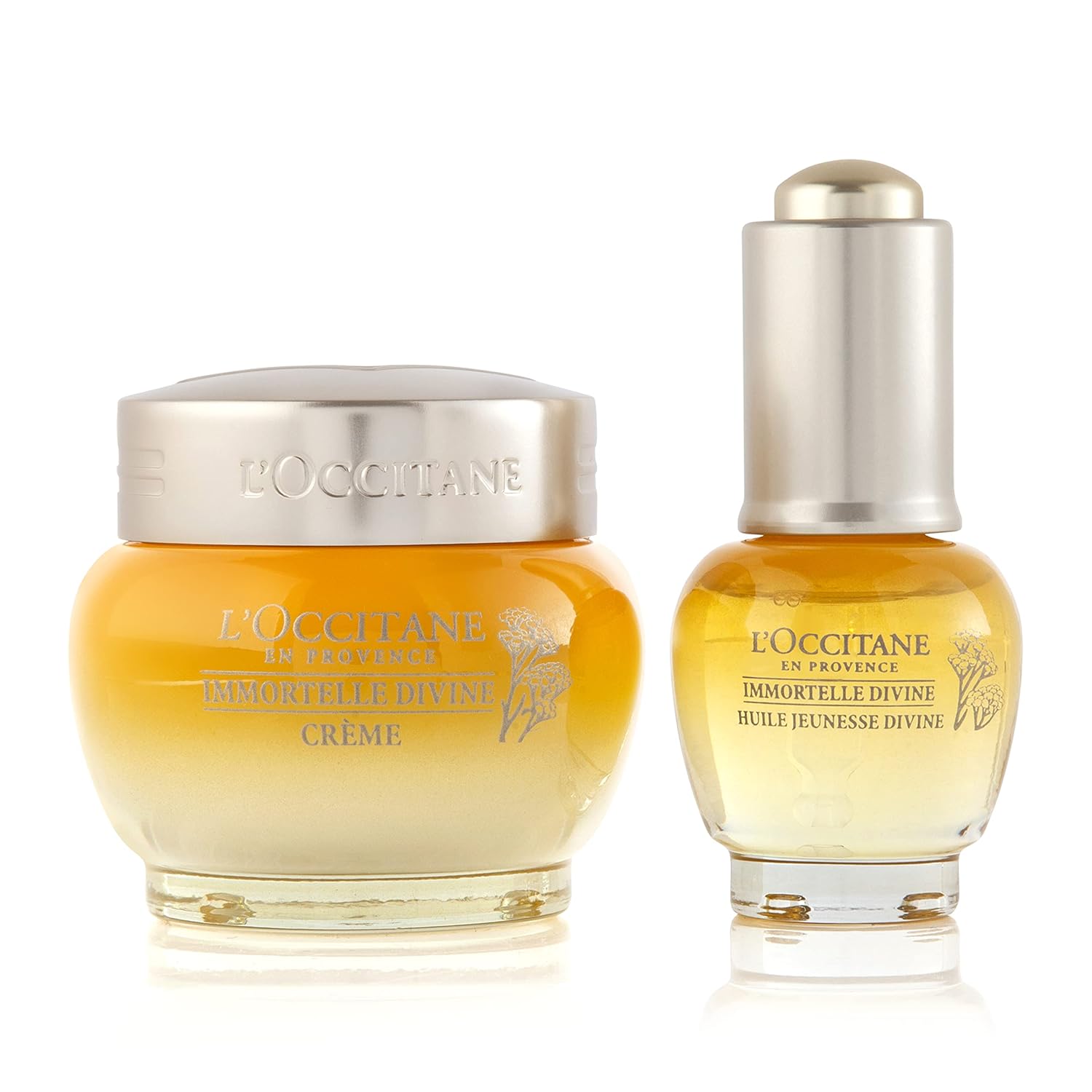 L'Occitane Immortelle Divine Duo Anti-Aging Skincare Gift Set, Yellow, 2 Count : Beauty & Personal Care