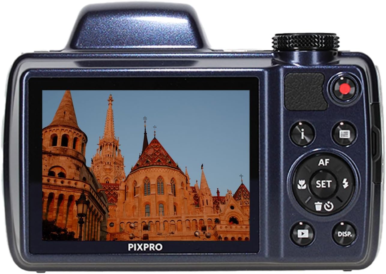 KODAK PIXPRO AZ528 Astro Zoom BSI-CMOS Bridge Vlogging Digital Camera 16MP 52X 1080p Wi-Fi (Midnight Blue) Bundle with 32GB Memory Card + Vlogger Tripod + Bag + Cleaning Kit + More Accessories