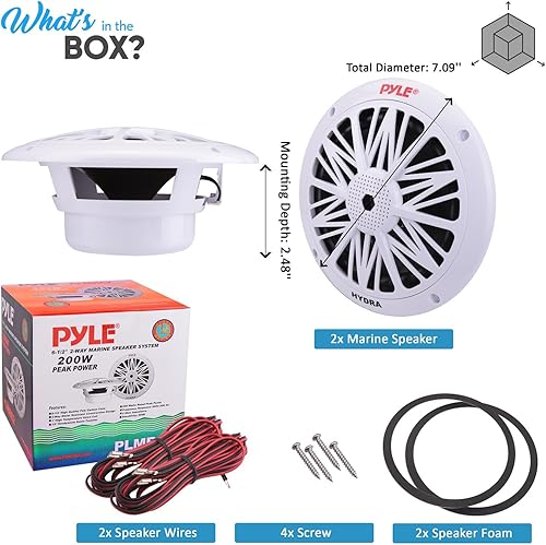 Miniatura 7 de Altavoces marinos dobles de 65 pulgadas 2 vías impermeables y resistentes a la intemperie sistema de sonido estéreo de audio para exteriores con