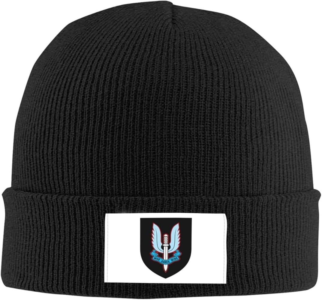 UK SAS (Badge) Beanie Hat for Men Women Winter Warm Knit Hats Ski