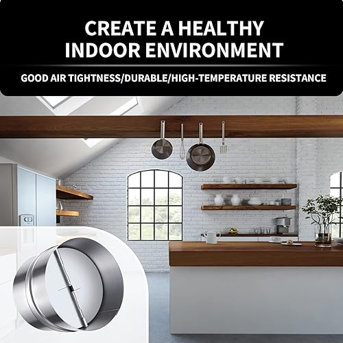 Miniatura 6 de Amortiguador de corriente trasera de 6 pulgadas, bloqueador de obturador de conductos de ventilación de retroceso, inserto de conducto de reflujo,