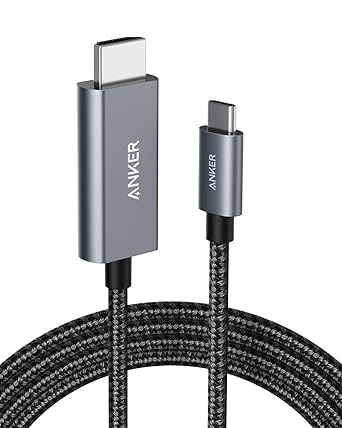 Anker USB C to HDMI Cable for Home Office 6ft, Type C to HDMI Adapter Cable 4K 60Hz for MacBook Pro, iPad Pro, Samsung Galaxy S20/ S10, Dell XPS 13/ 15, and More [Thunderbolt 3 Compatible]