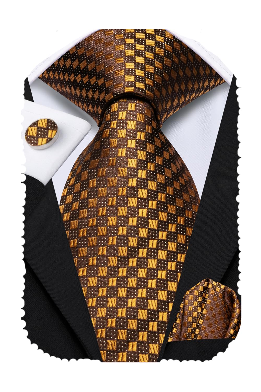 Hi-Tie63" 70" Ties for Men Silk Extra Long Mens Ties Set and Pocket Square Cufflinks Paisley Necktie Business Wedding