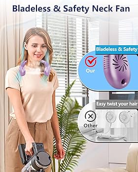 Pogo Stick Neck Fans Portable Rechargeable Personal Misting Fan