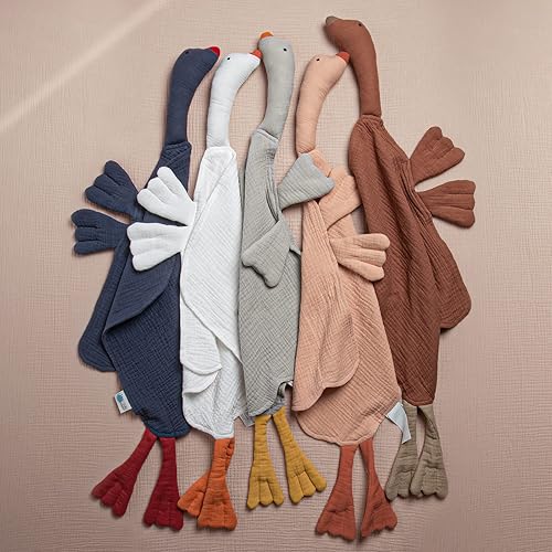 Miniatura 2 de lulumoon Manta de Seguridad de Ganso Lovey de Muselina para Bebés, Viajes y Guardería - Juguete Suave Amigable con la Piel para Autocalmarse